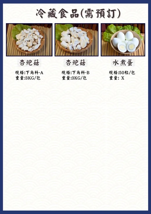 988 廚房冷藏食品型錄頁